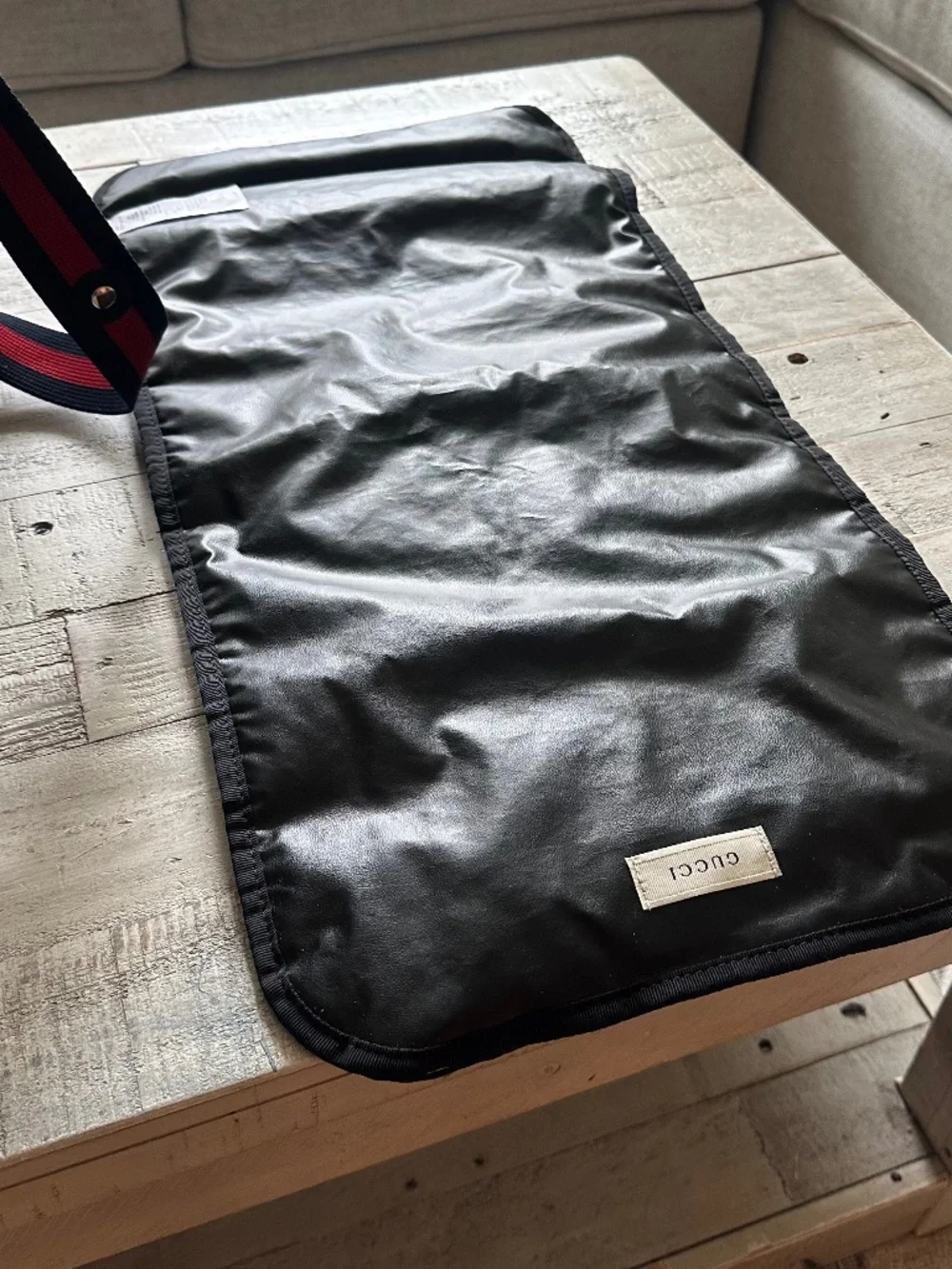 Gucci supreme diaper bag in black